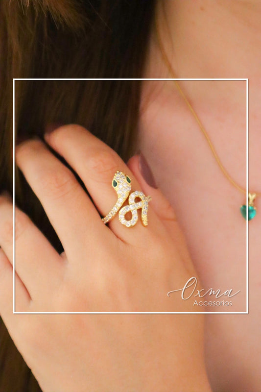 ANILLO SERPIENTE CON CIRCONES