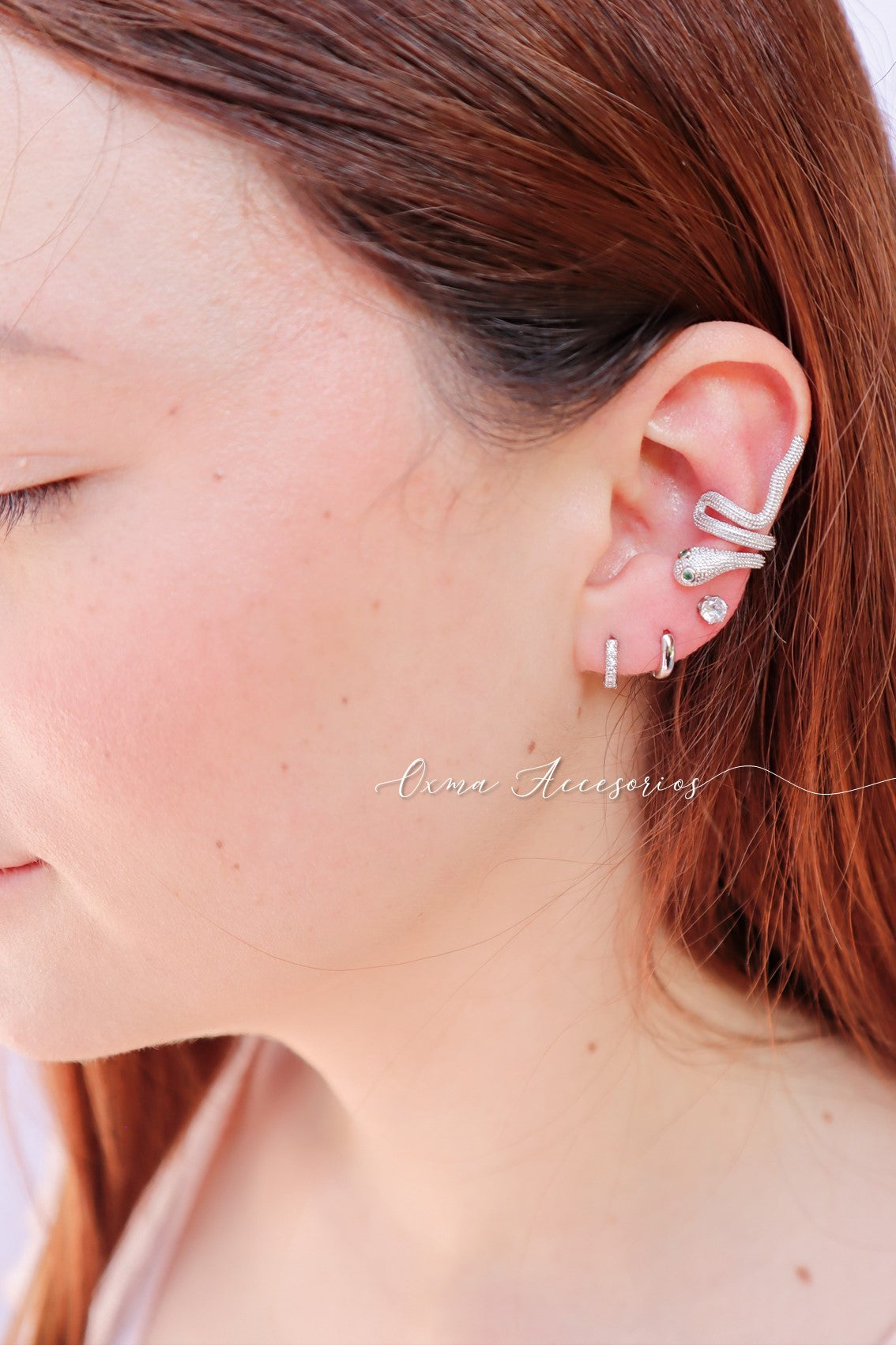 EARCUFF SERPIENTE PLATEADA