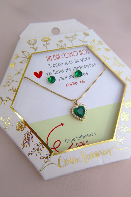 CONJUNTO CORAZÓN VERDE